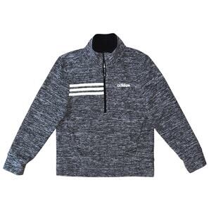 Adidas Microfleece Half-Zip Gray & White Pullover Boy's Small 8